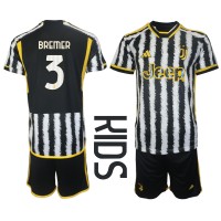 Camiseta Juventus Gleison Bremer #3 Primera Equipación para niños 2023-24 manga corta (+ pantalones cortos)